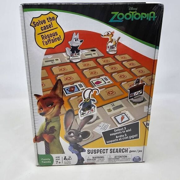 DISNEY ZOOTOPIA SUSPECT SEARCH CARD GAME FAMILY BOARD GAME KIDS NEW SEALED - Picture 1 of 3